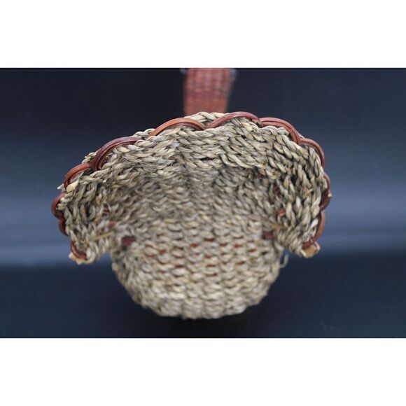 Cornucopia Brown Woven Wicker Horn Of Plenty Basket 17" And Turkey 11" - Picture 4 of 11